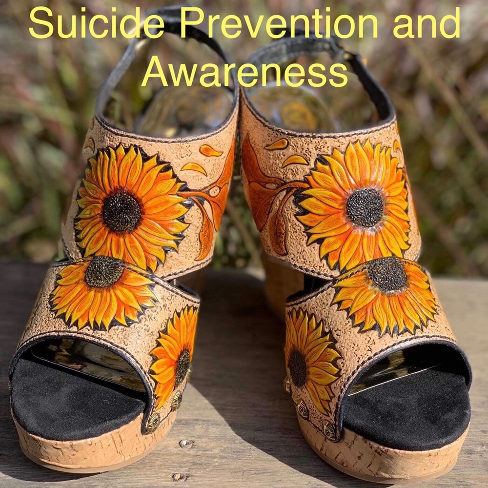 Sunflower Wedge Sandals, Size 8.5 and Custom made